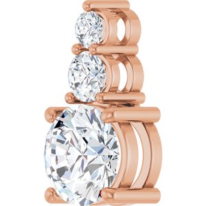 14K Rose Gold 8 mm Round 1/3 CTW Natural Diamond Semi-Set Pendant – image 3