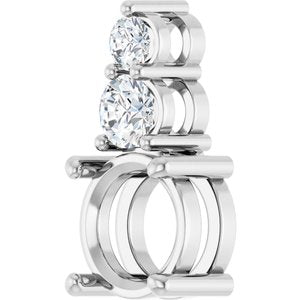 Platinum 8 mm Round 1/3 CTW Natural Diamond Semi-Set Pendant – image 4