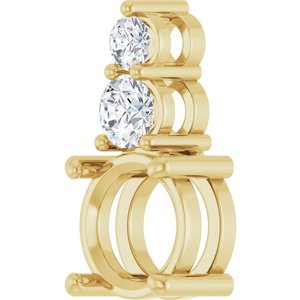 14K Yellow Gold 8 mm Round 1/3 CTW Lab-Grown Diamond Semi-Set Pendant – image 4