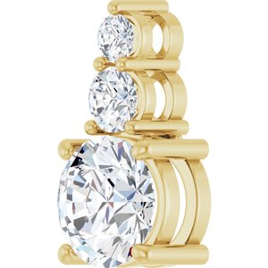 14K Yellow Gold 8 mm Round 1/3 CTW Lab-Grown Diamond Semi-Set Pendant – image 3