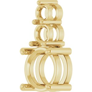 10K Yellow Gold 8 mm Round Pendant Mounting – image 4