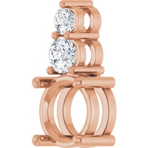 14K Rose Gold 8 mm Round 1/3 CTW Natural Diamond Semi-Set Pendant – image 4