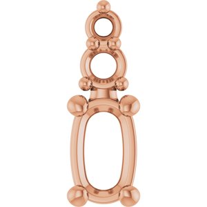 10K Rose Gold 5x3 mm Elongated Cushion Pendant Mounting – image 2
