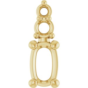 14K Yellow Gold 5x3 mm Elongated Cushion Pendant Mounting – image 2