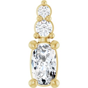 14K Yellow Gold 5x3 mm Elongated Cushion Pendant Mounting