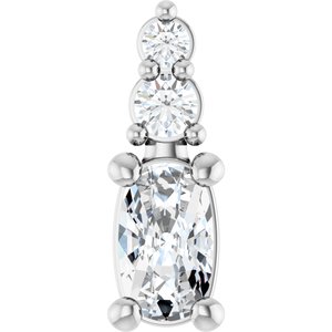 Sterling Silver 5x3 mm Elongated Cushion Pendant Mounting