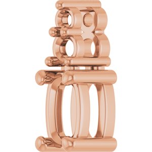 10K Rose Gold 5x3 mm Elongated Cushion Pendant Mounting – image 4