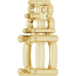 14K Yellow Gold 5x3 mm Elongated Cushion Pendant Mounting – image 4