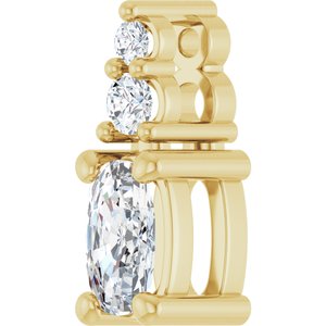 10K Yellow Gold 5x3 mm Elongated Cushion Pendant Mounting – image 3