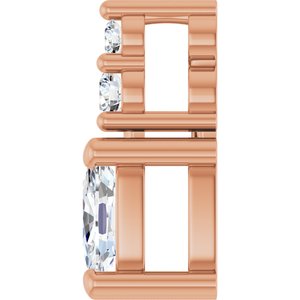 14K Rose Gold 5x3 mm Elongated Cushion Pendant Mounting – image 5