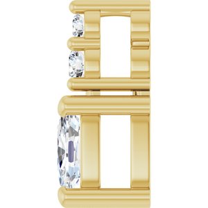 18K Yellow Gold 5x3 mm Elongated Cushion Pendant Mounting – image 5