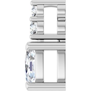 Continuum Sterling Silver 5x3 mm Elongated Cushion Pendant Mounting – image 5