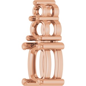 10K Rose Gold 6x4 mm Elongated Cushion Pendant Mounting – image 4