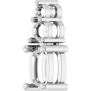 Sterling Silver 6x4 mm Elongated Cushion Pendant Mounting – image 4