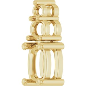 14K Yellow Gold 6x4 mm Elongated Cushion Pendant Mounting – image 4