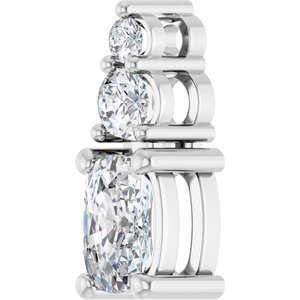 Sterling Silver 6x4 mm Elongated Cushion Pendant Mounting – image 3