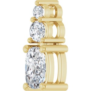 18K Yellow Gold 6x4 mm Elongated Cushion Pendant Mounting – image 3