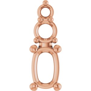 10K Rose Gold 6x4 mm Elongated Cushion Pendant Mounting – image 2