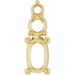 18K Yellow Gold 6x4 mm Elongated Cushion Pendant Mounting – image 2