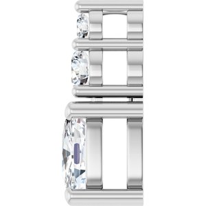 Platinum 6x4 mm Elongated Cushion Pendant Mounting – image 5