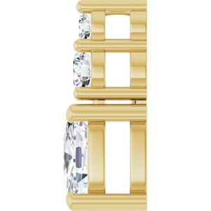 18K Yellow Gold 6x4 mm Elongated Cushion Pendant Mounting – image 5