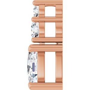 18K Rose Gold 6x4 mm Elongated Cushion Pendant Mounting – image 5