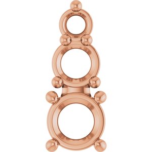 14K Rose Gold 4.1 mm Round Pendant Mounting – image 2