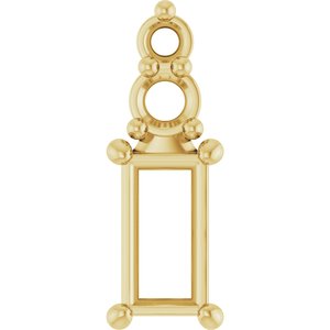 14K Yellow Gold 5x2.5 mm Straight Baguette Pendant Mounting – image 2