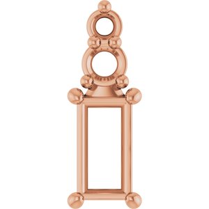 18K Rose Gold 5x2.5 mm Straight Baguette Pendant Mounting – image 2