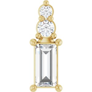 14K Yellow Gold 5x2.5 mm Straight Baguette Pendant Mounting