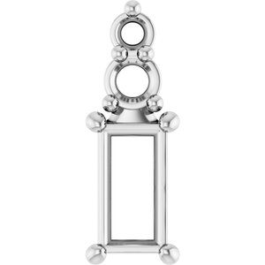 Platinum 5x2.5 mm Straight Baguette Pendant Mounting – image 2