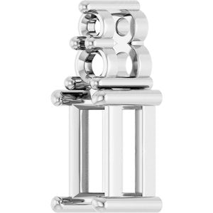 14K X1 White Gold 5x2.5 mm Straight Baguette Pendant Mounting – image 4
