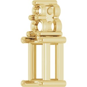 10K Yellow Gold 5x2.5 mm Straight Baguette Pendant Mounting – image 4