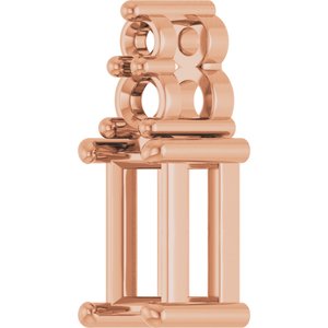 10K Rose Gold 5x2.5 mm Straight Baguette Pendant Mounting – image 4