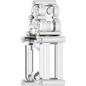 Continuum Sterling Silver 5x2.5 mm Straight Baguette Pendant Mounting – image 3