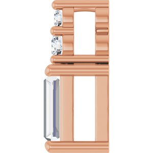 10K Rose Gold 5x2.5 mm Straight Baguette Pendant Mounting – image 5