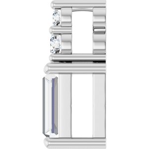 Sterling Silver 5x2.5 mm Straight Baguette Pendant Mounting – image 5
