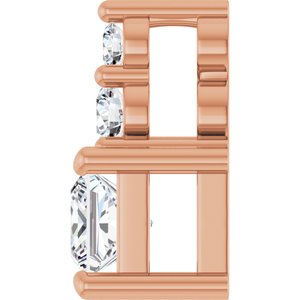 10K Rose Gold 3.5x3.5 mm Square Pendant Mounting – image 5