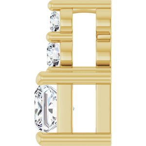 14K Yellow Gold 3.5x3.5 mm Square Pendant Mounting – image 5
