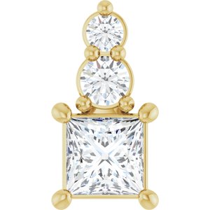14K Yellow Gold 3.5x3.5 mm Square Pendant Mounting