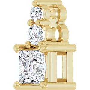 10K Yellow Gold 3.5x3.5 mm Square Pendant Mounting – image 3