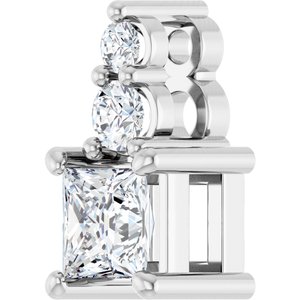14K White Gold 3.5x3.5 mm Square Pendant Mounting – image 3