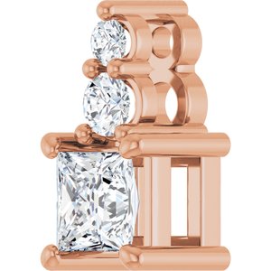 10K Rose Gold 3.5x3.5 mm Square Pendant Mounting – image 3