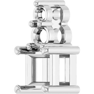 18K White Gold 3.5x3.5 mm Square Pendant Mounting – image 4
