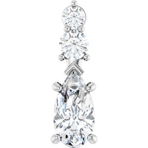 Sterling Silver 10.5x5.5 mm Pear Pendant Mounting