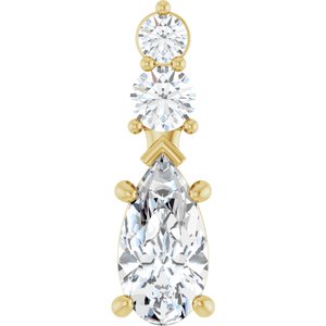 18K Yellow Gold 10.5x5.5 mm Pear Pendant Mounting