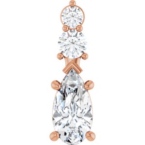 14K Rose Gold 10.5x5.5 mm Pear Pendant Mounting