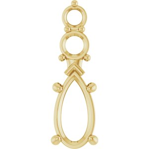 14K Yellow Gold 10.5x5.5 mm Pear Pendant Mounting – image 2