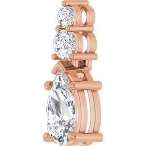 14K Rose Gold 10.5x5.5 mm Pear Pendant Mounting – image 3