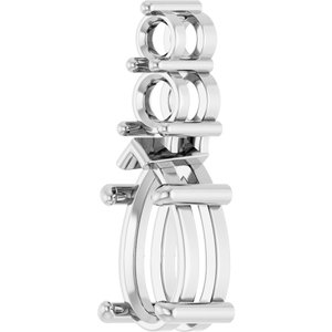 14K X1 White Gold 10.5x5.5 mm Pear Pendant Mounting – image 4